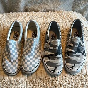 Vans Slip-On Shoes - Checkered and Camo